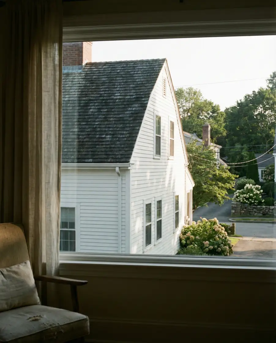 White Exterior with Black Roof Contrast 2