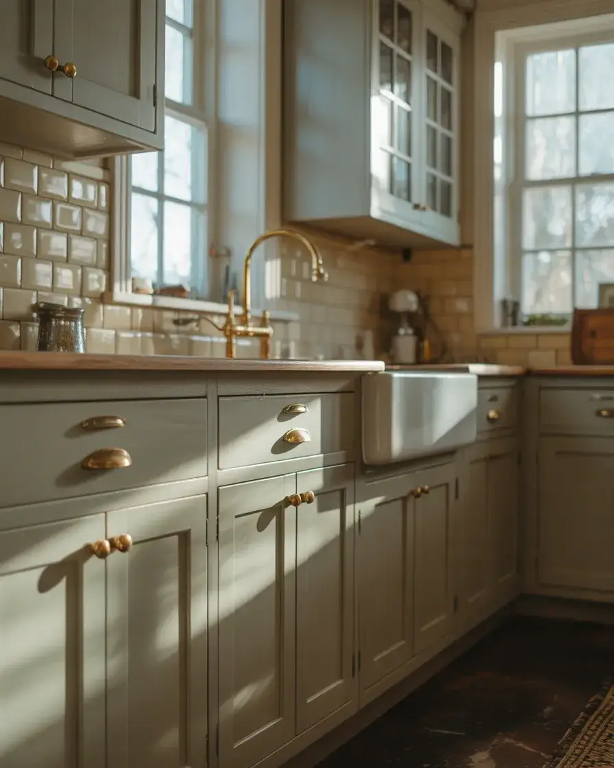 Antique Shaker White Cabinets with Vintage Details 1