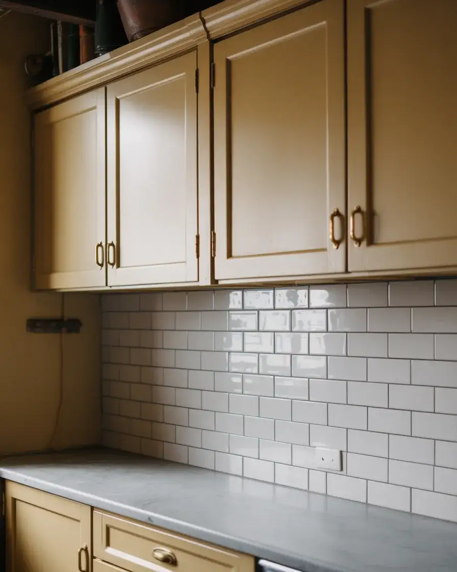 Antique Shaker White Cabinets with Vintage Details 2