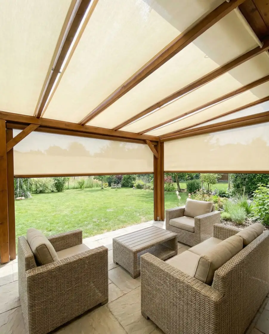 Backyard Pergola with Retractable Roof 1