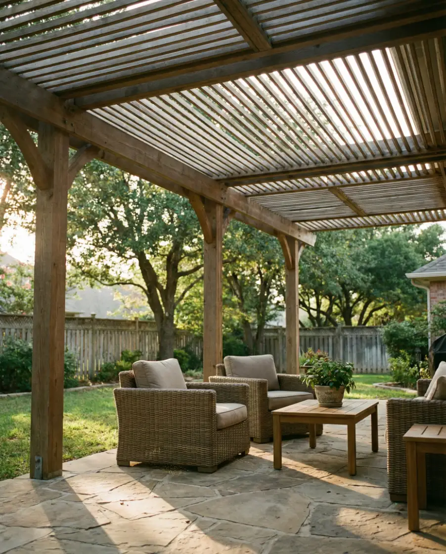 Backyard Pergola with Retractable Roof 2