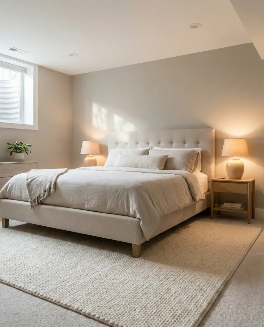 Basement Bedroom Suite Before and After 2