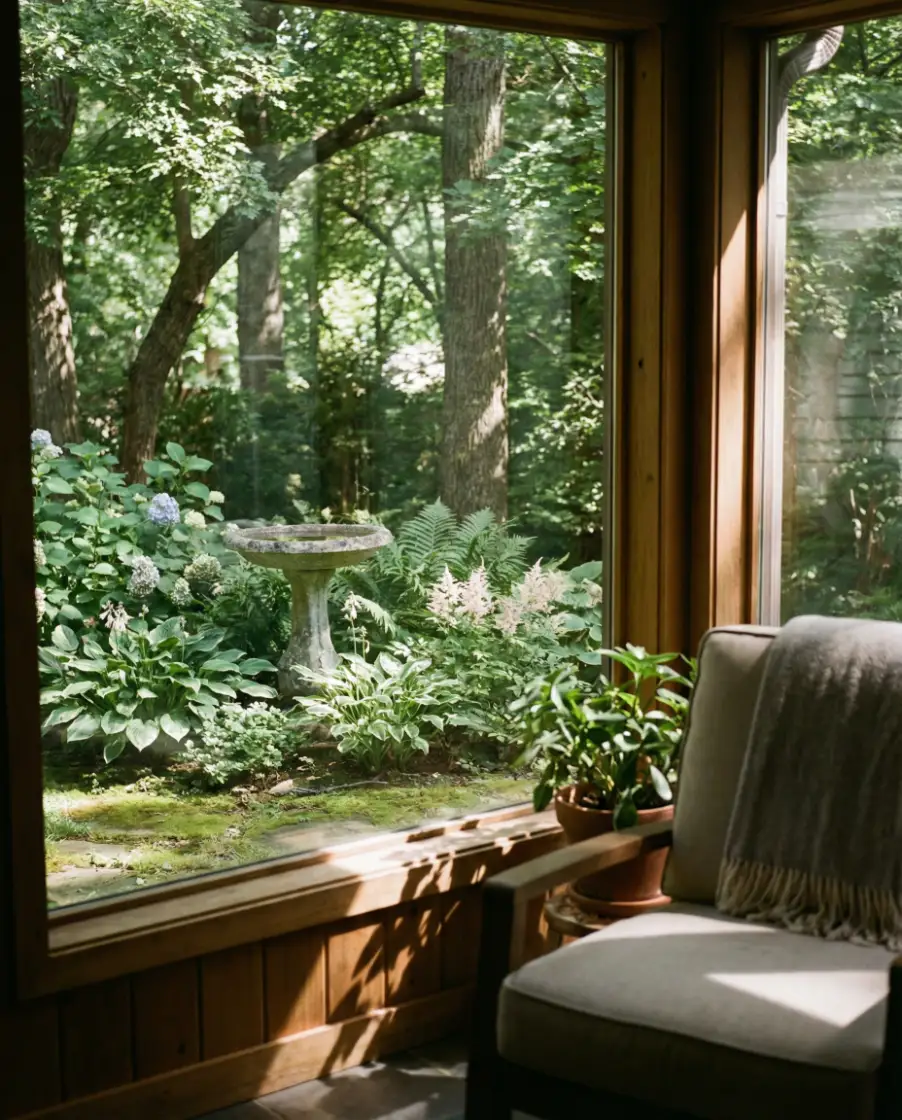 Bird Bath Garden with Soft Shade 1