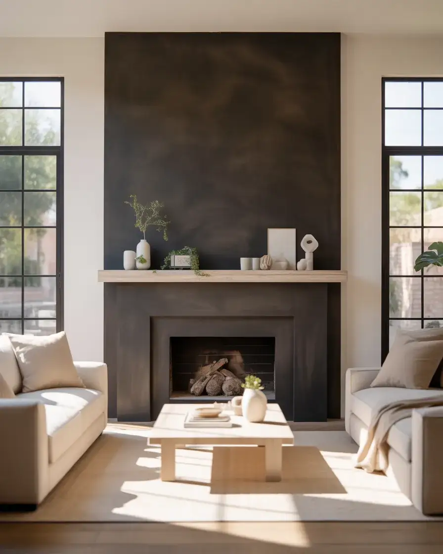 Black Fireplace Accent Wall 2