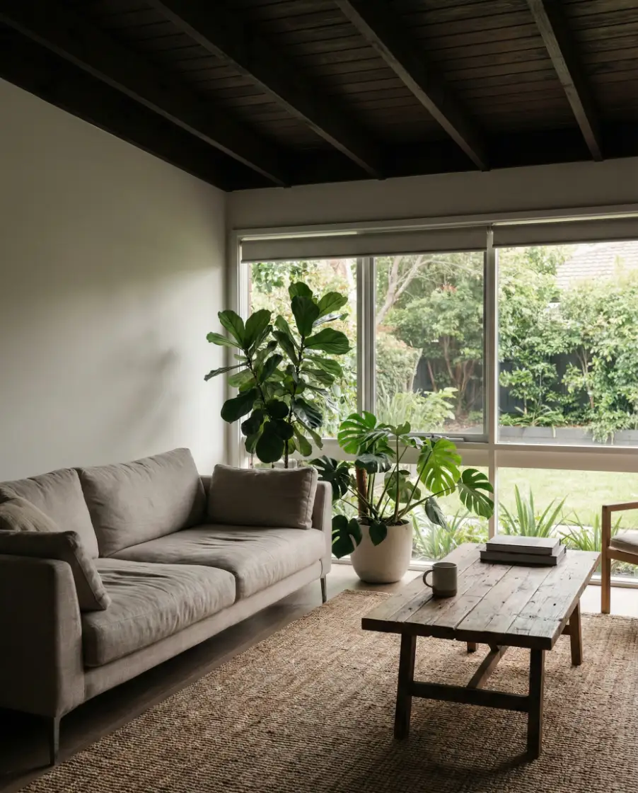 Black Pergola Anchoring a Patio Lounge 1