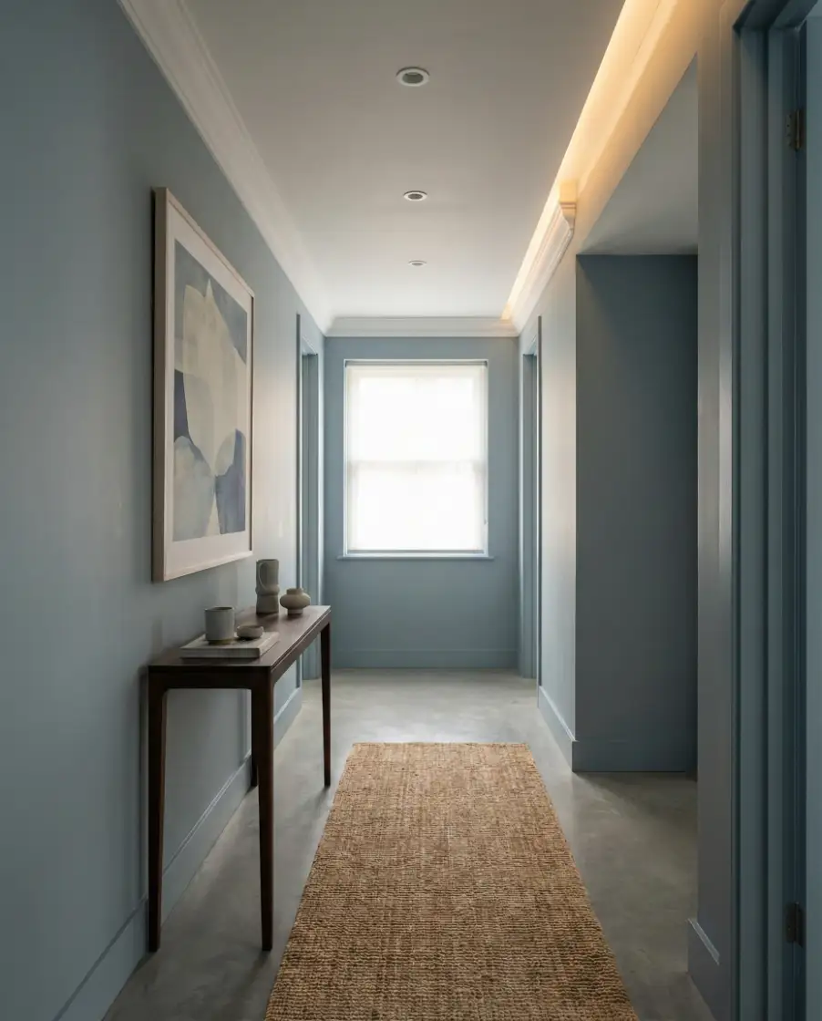 Blue-Grey Hallway for Quiet Sophistication 1