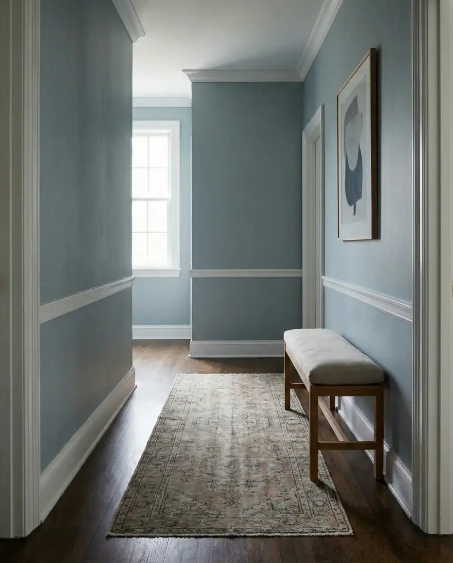 Blue-Grey Hallway for Quiet Sophistication 2