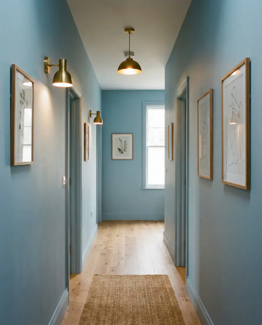 Blue Hallway That Feels Calm, Not Cold 1