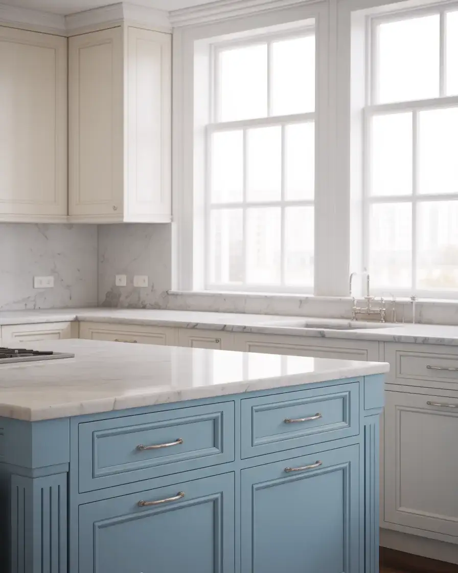 Blue and White Transitional Cabinet Mix 2