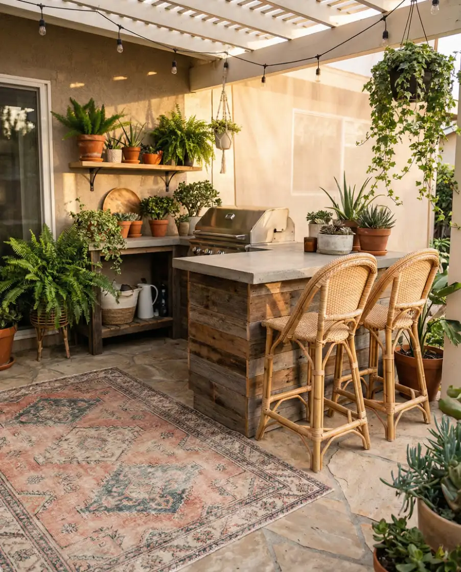 Boho Small-Space Courtyard 1