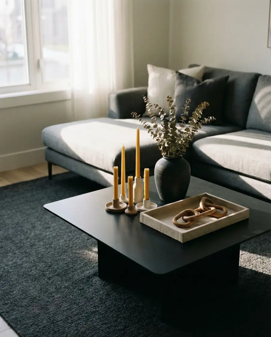 Bold Halloween Accent on a Black Square Table 2