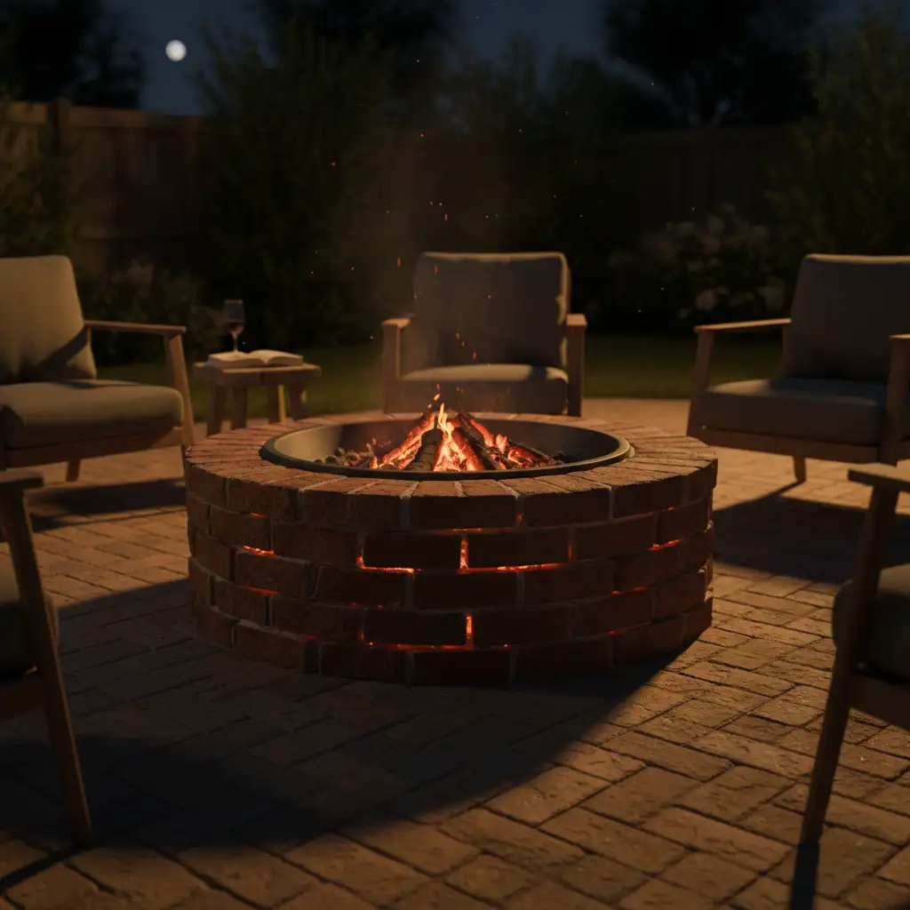 Brick Patio with Fire Pit Charm 2