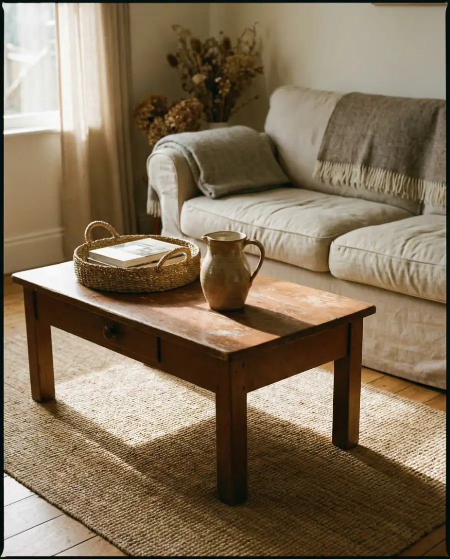 Brown Wooden Table with Rustic Charm 2