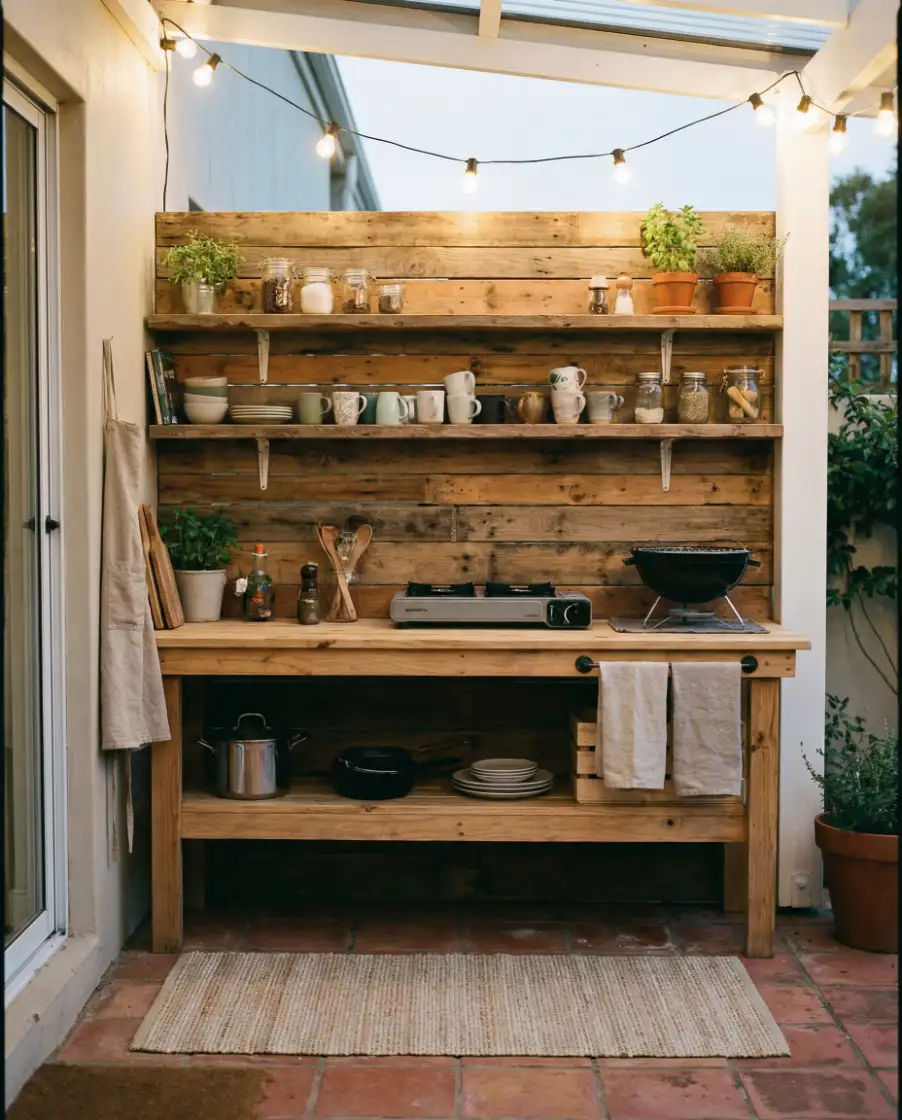Budget Farmhouse Patio Kitchen 1