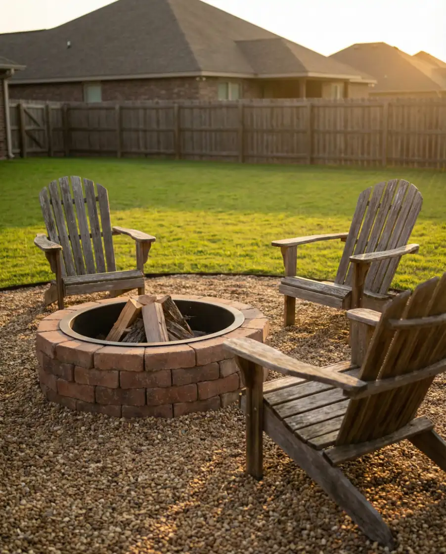 Cheap DIY Brick Fire Pit Circle 1