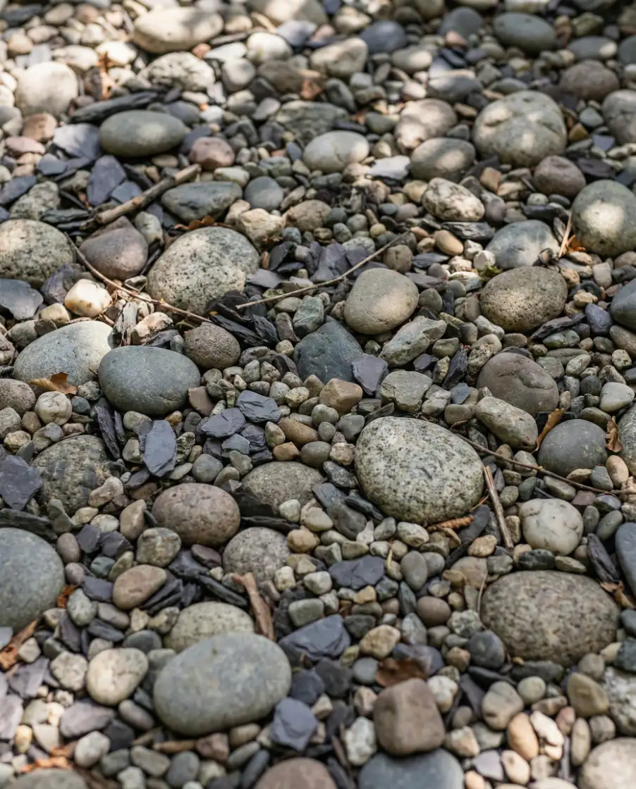 Cheap Gravel Patio with Stepping Stones 1