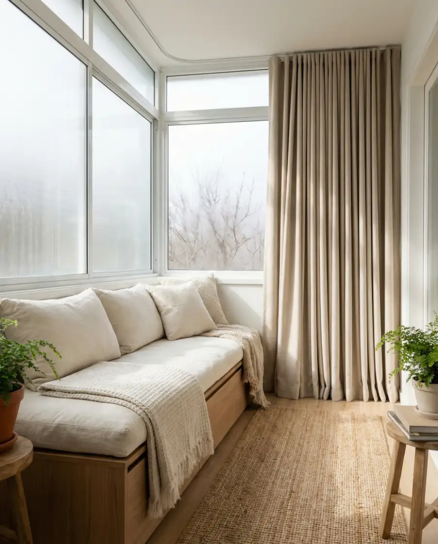 Closed Winter Sunroom Balcony 1