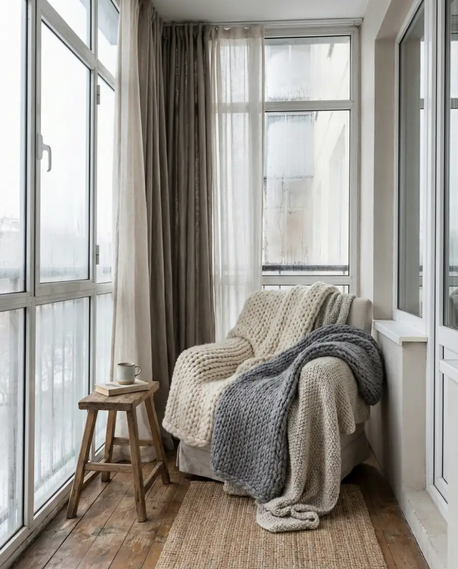 Closed Winter Sunroom Balcony 2