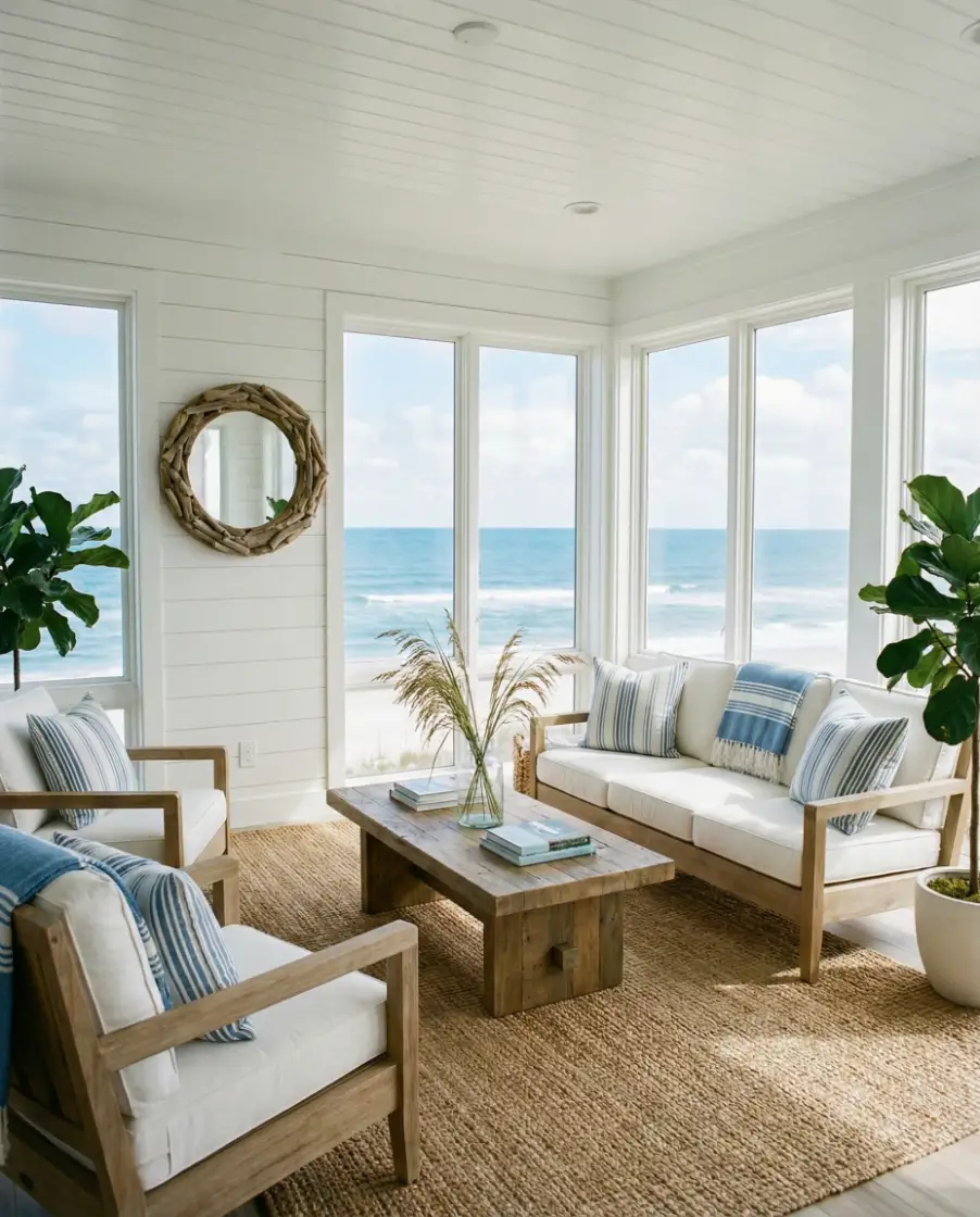 Coastal Inspired Sunroom 1