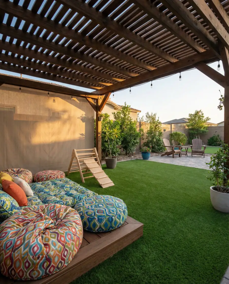 Colorful Kid-Friendly Backyard Zone 2