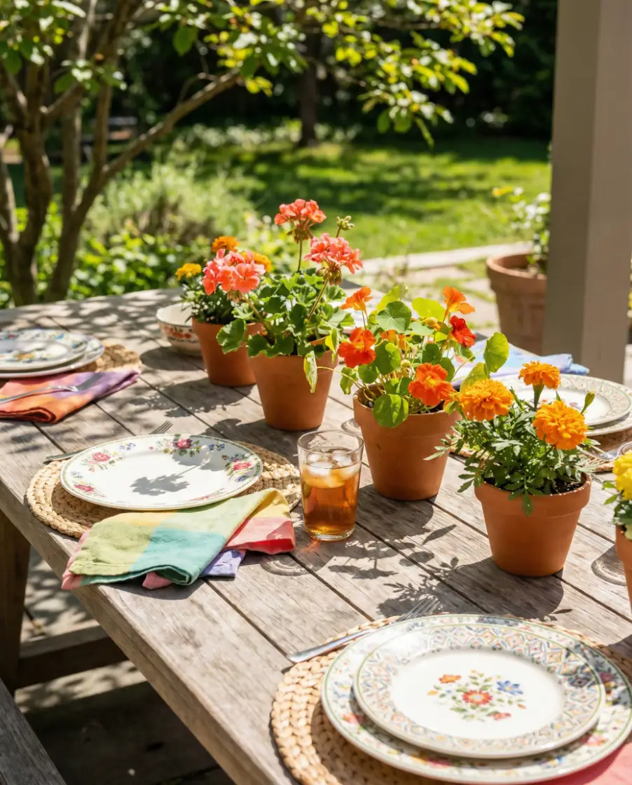 Colorful Outdoor Dining Garden 1
