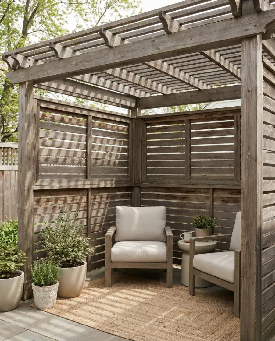Compact Privacy Pergola Corner 2