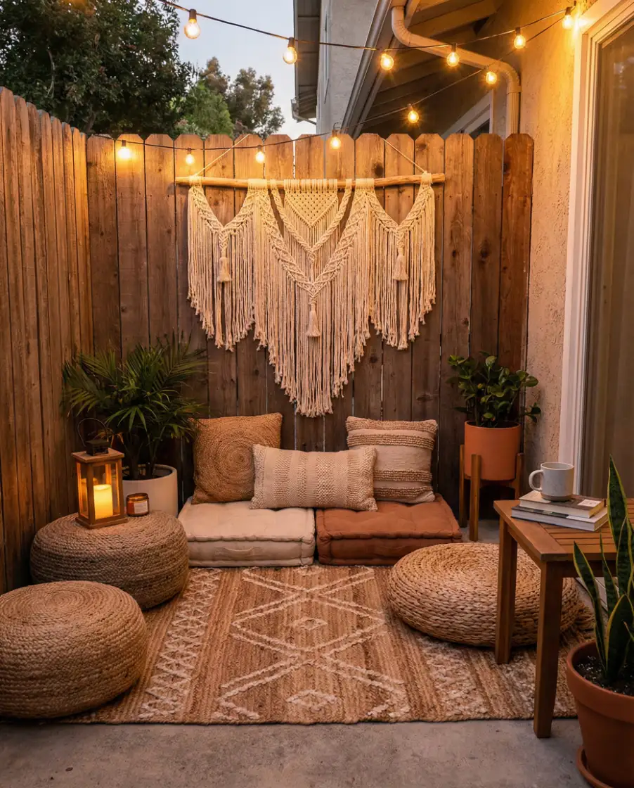 Concrete Boho Small Space Setup 2