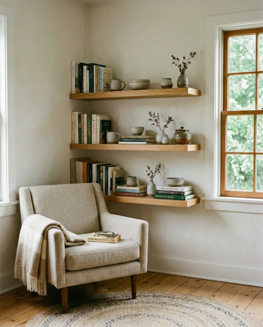 Corner Floating Shelves for Small Spaces 2