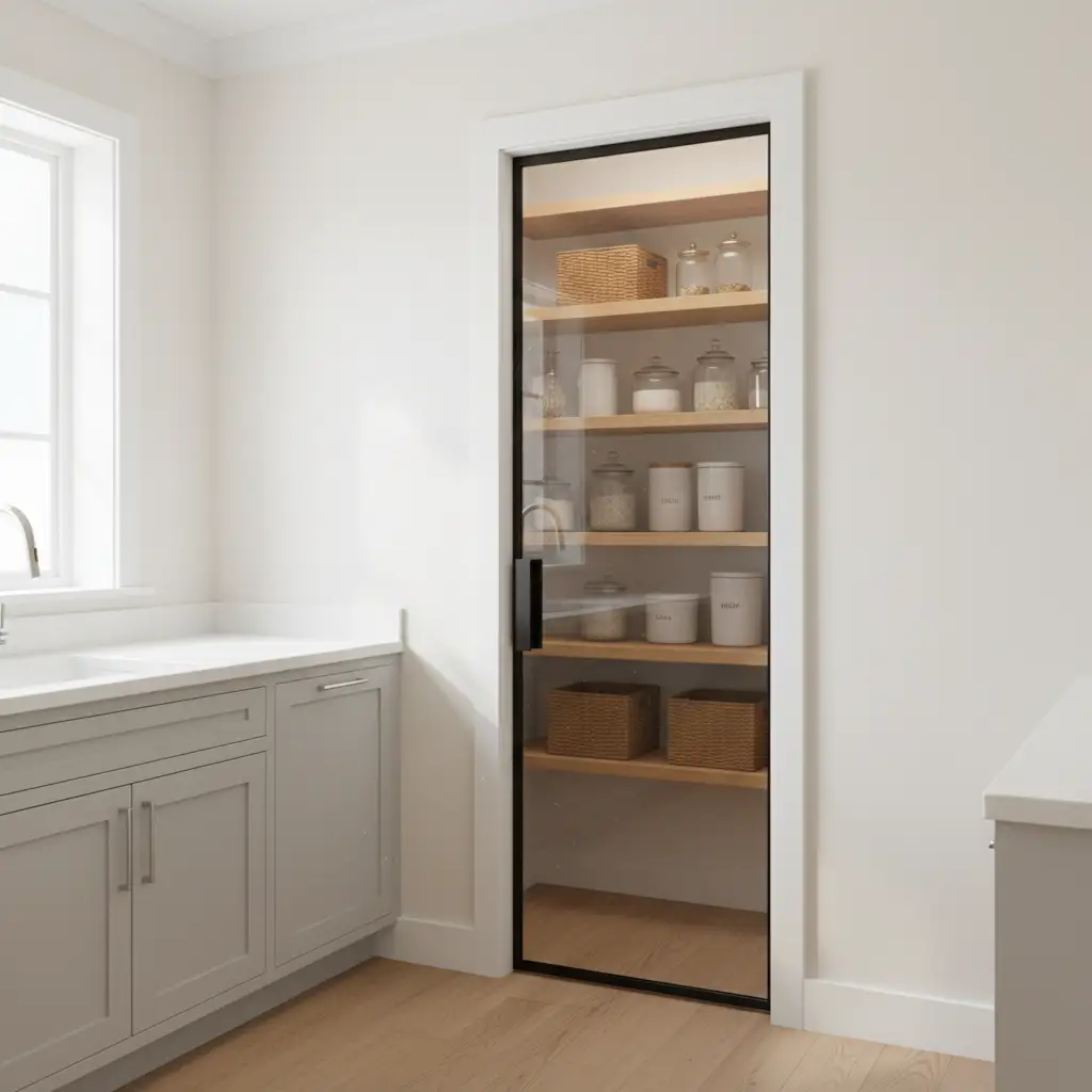 Corner Walk-In Pantry with Glass Door 1