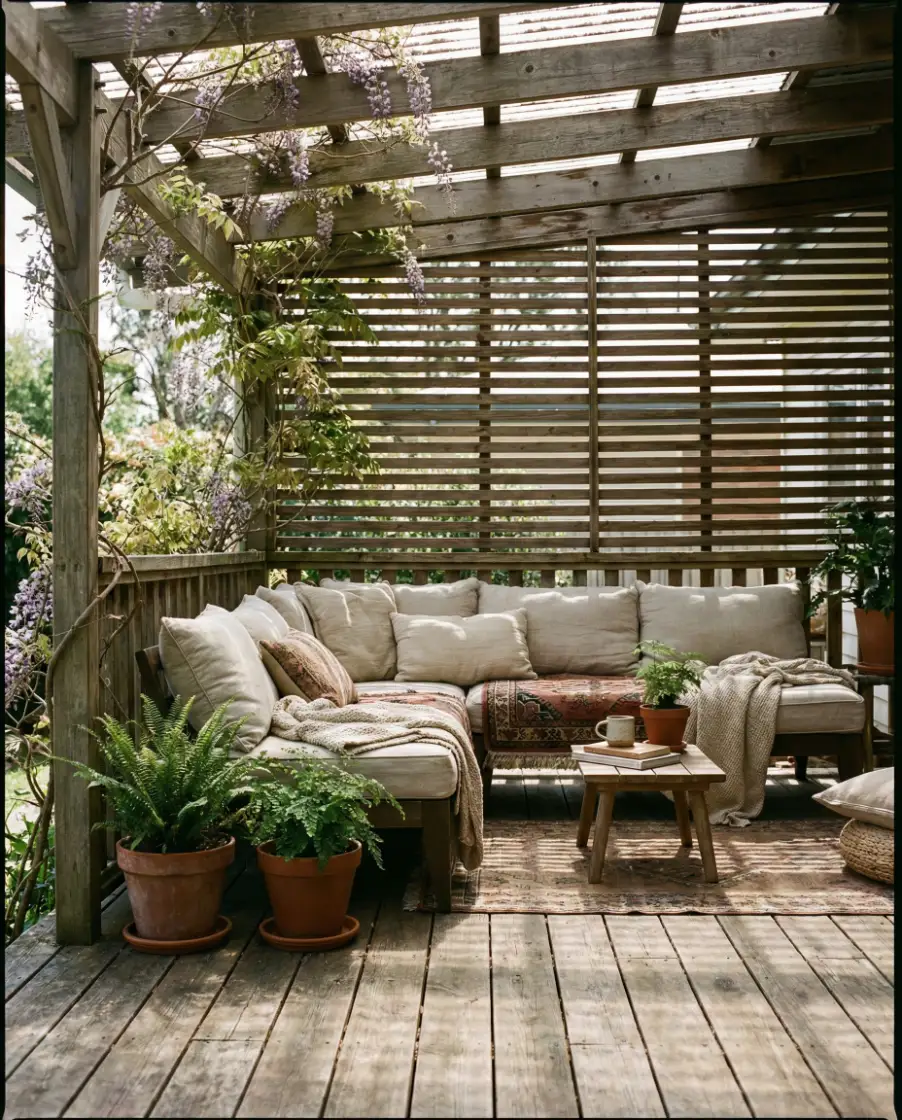 Covered Deck Pergola for Year-Round Use 1