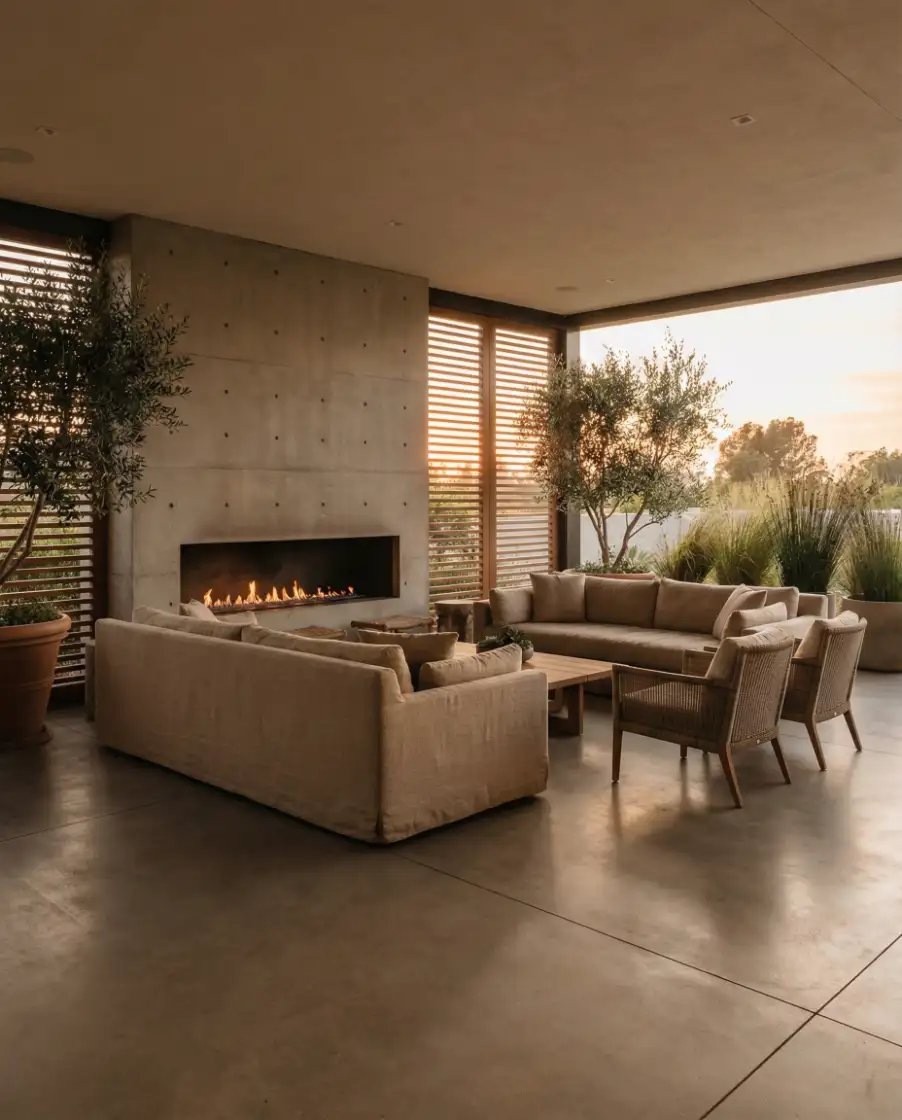 Covered Patio with Fireplace Lounge 2