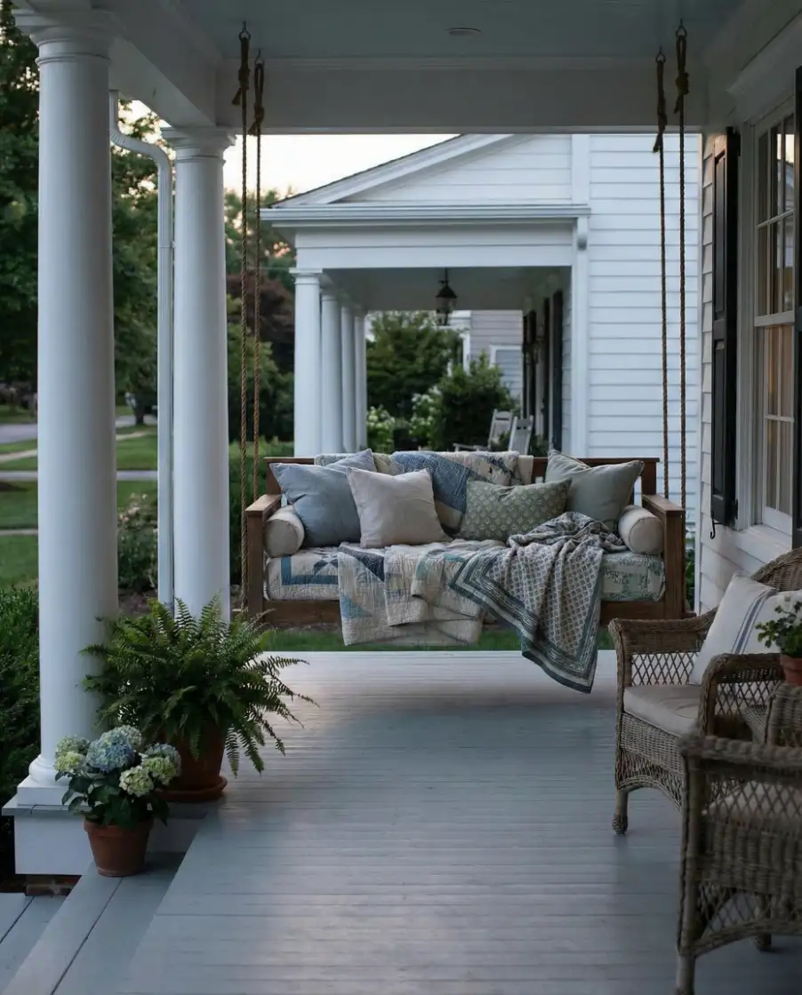 Covered Porch with Swing Seating 2