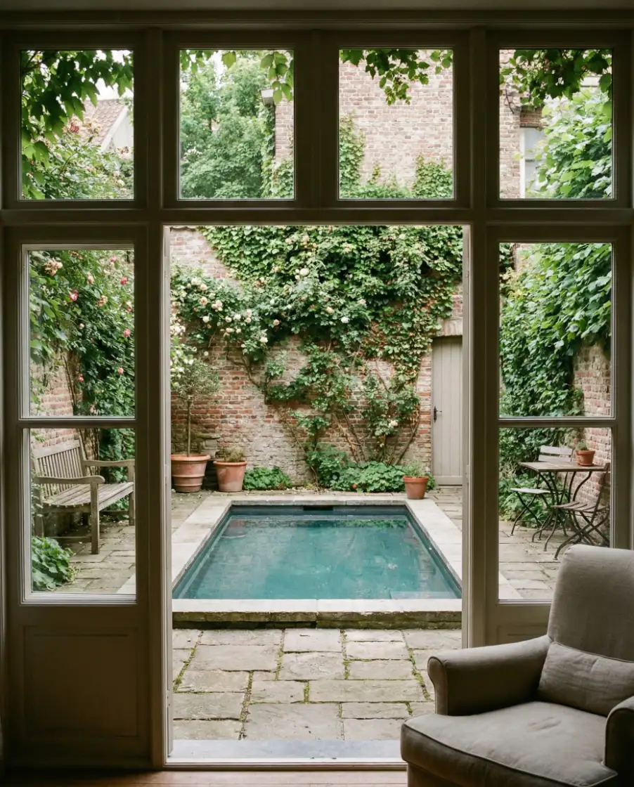Cozy Courtyard Pool for Small England Gardens 2