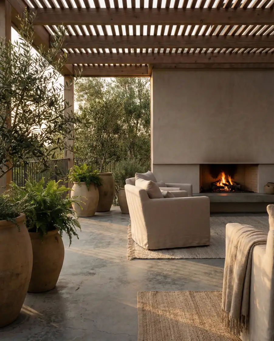 Cozy Covered Patio with Fireplace 2