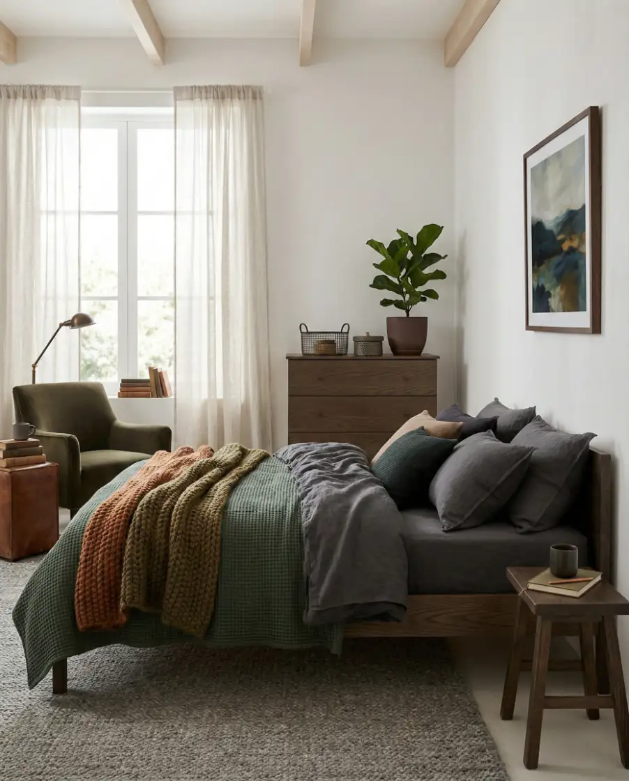 Cozy Dark Reading Corner Bedroom 1