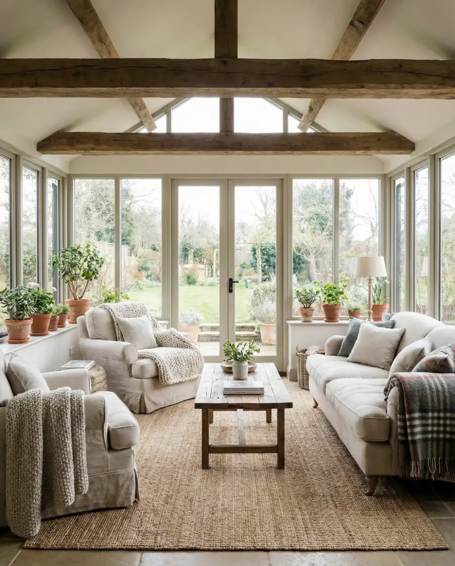 Cozy Farmhouse Glass Sunroom 2
