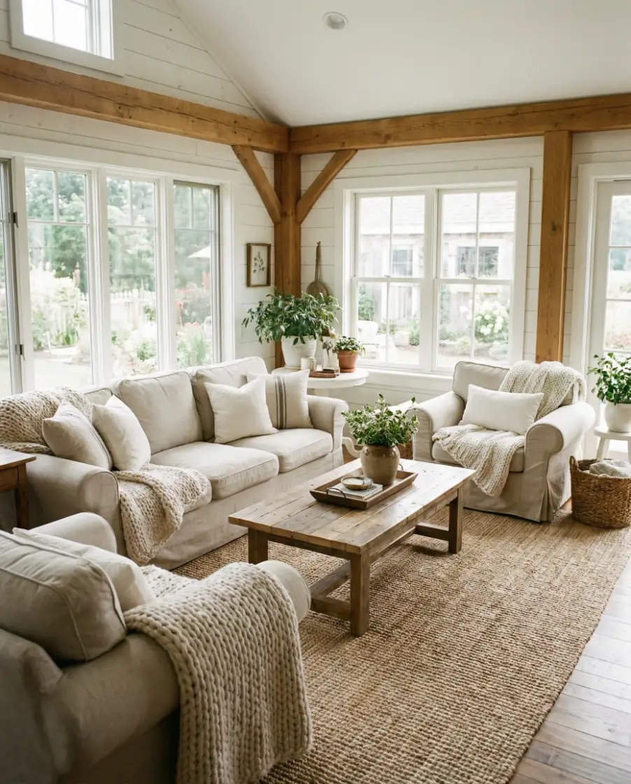 Cozy Farmhouse Sunroom 1