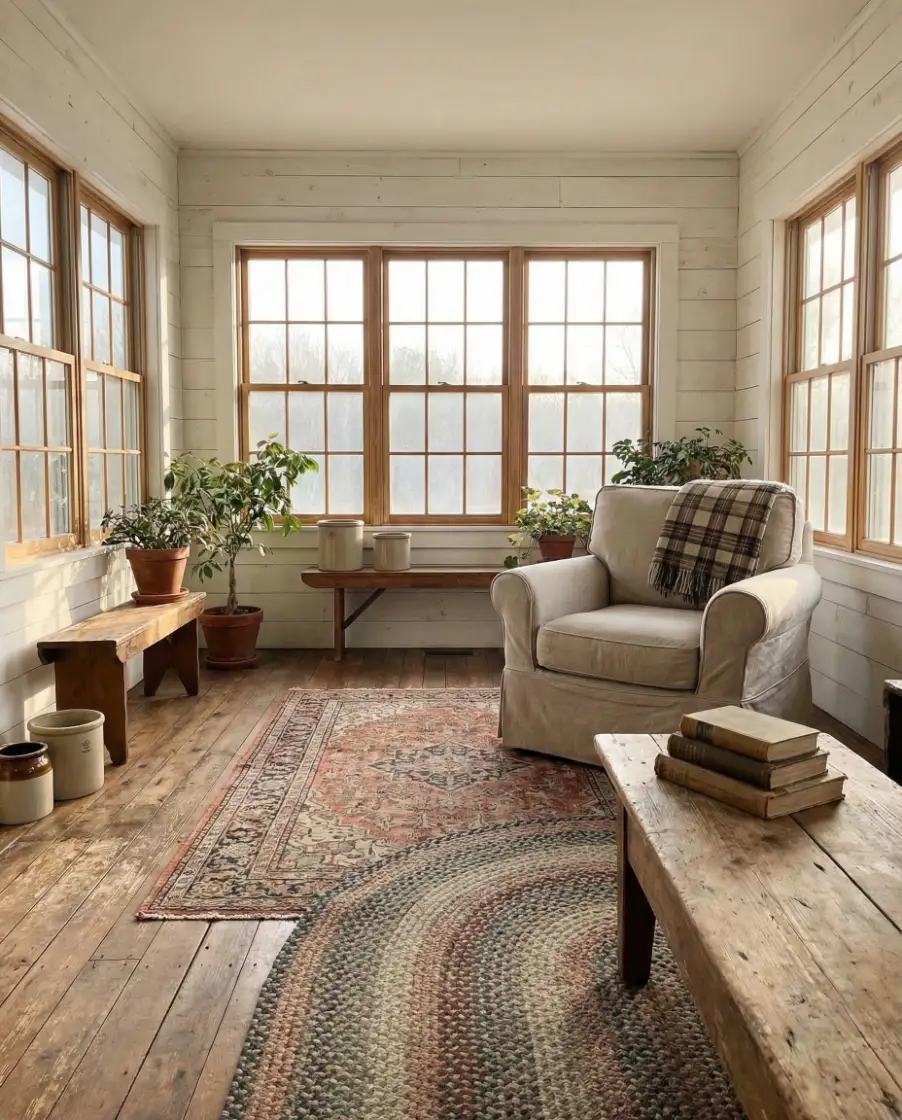 Cozy Farmhouse Sunroom 2
