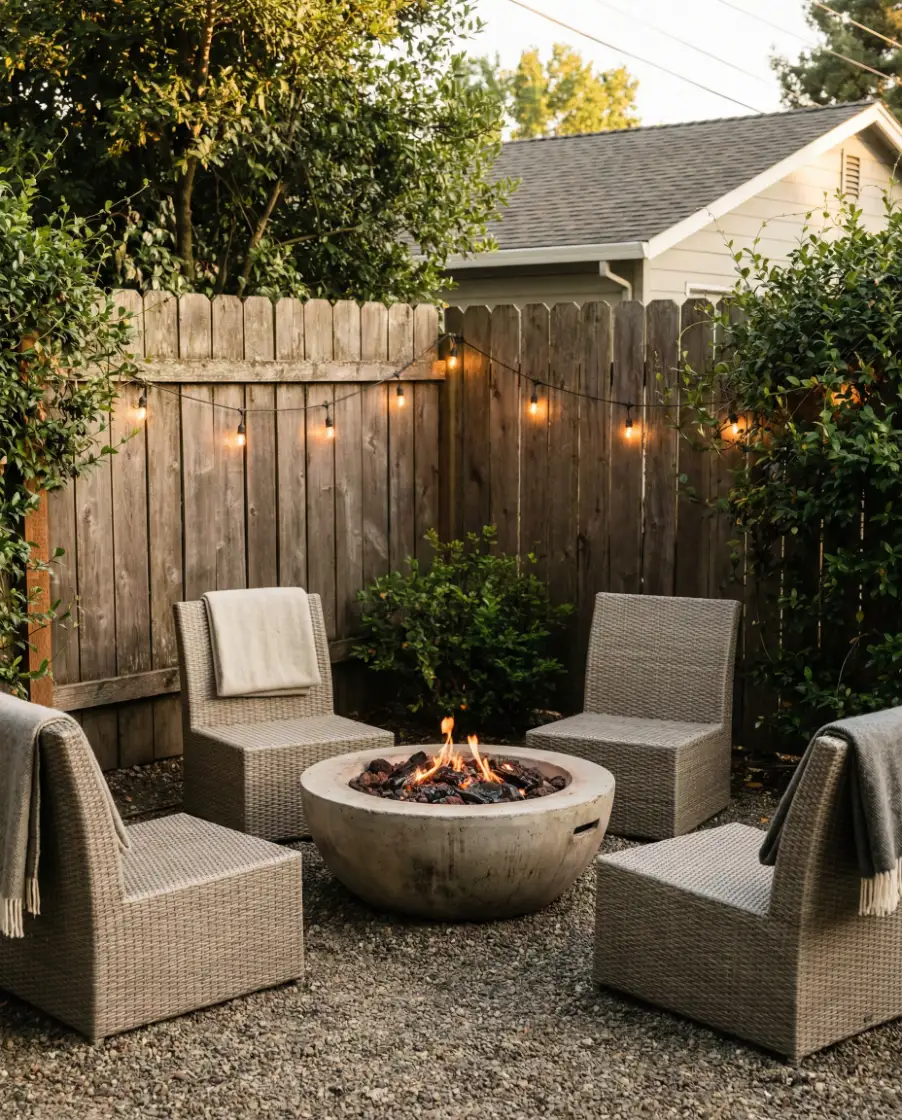 Cozy Firepit Corner for Small Yards 1