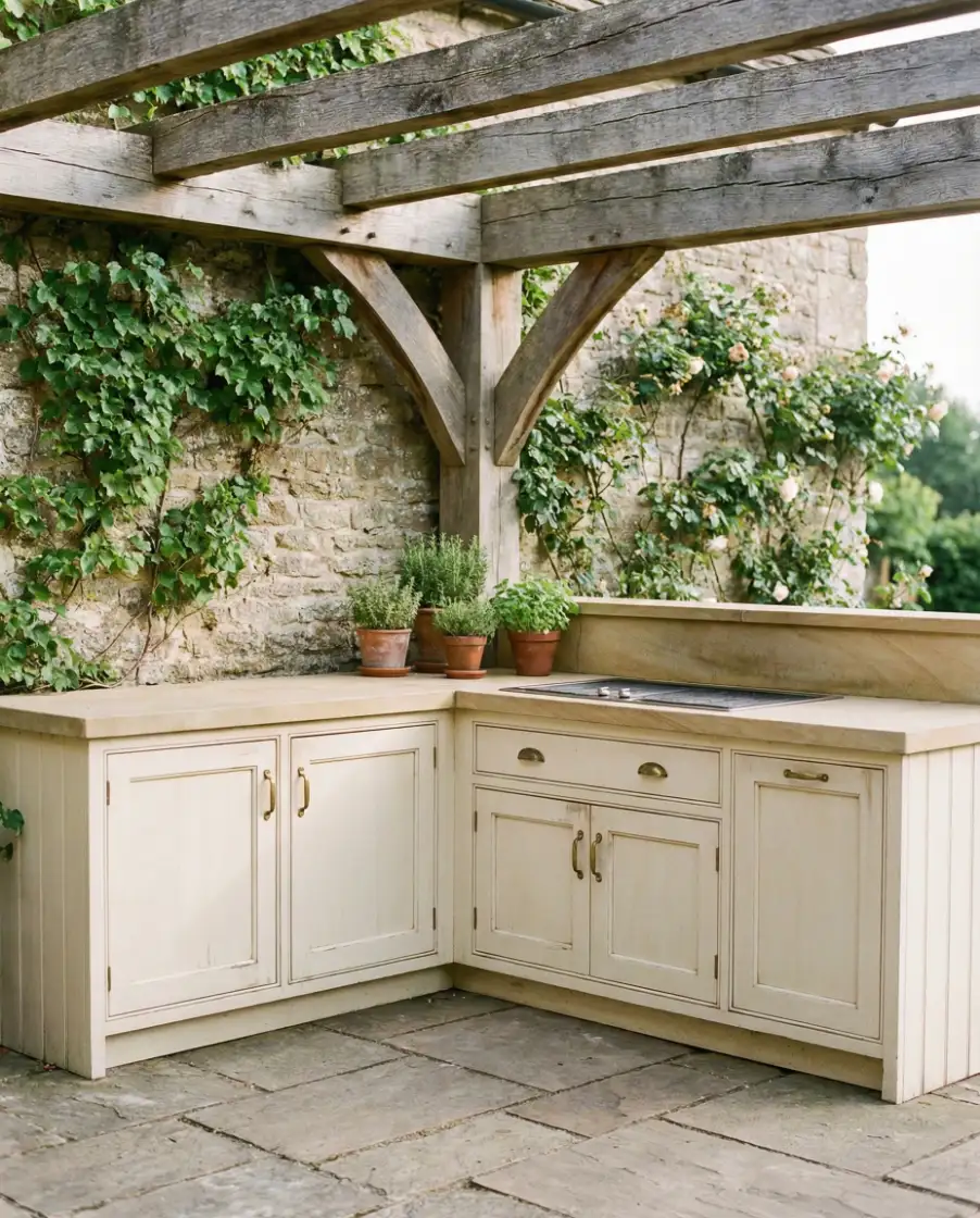 Cozy French Farmhouse Corner Kitchen 1