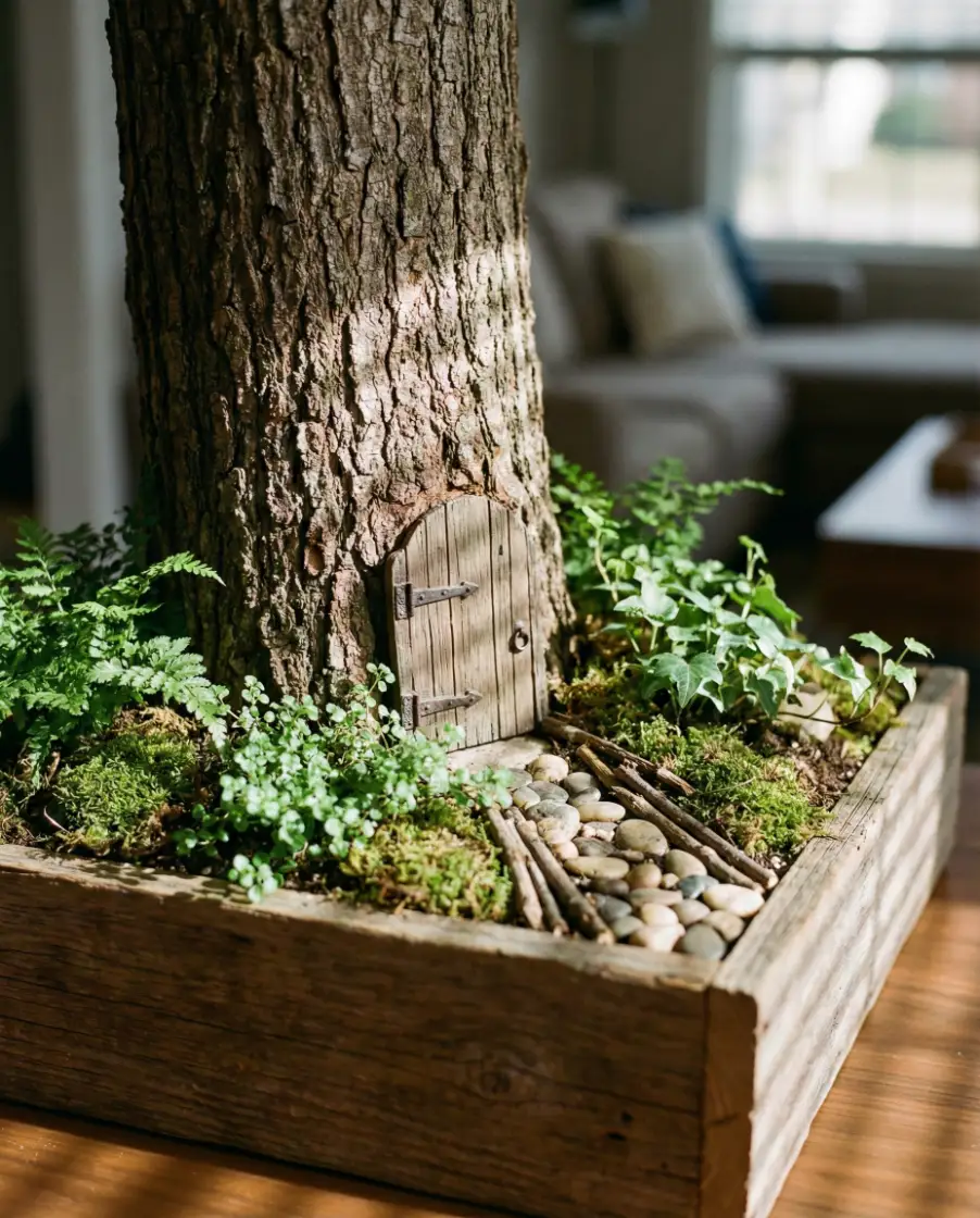 DIY Fairy Garden Around a Tree 1