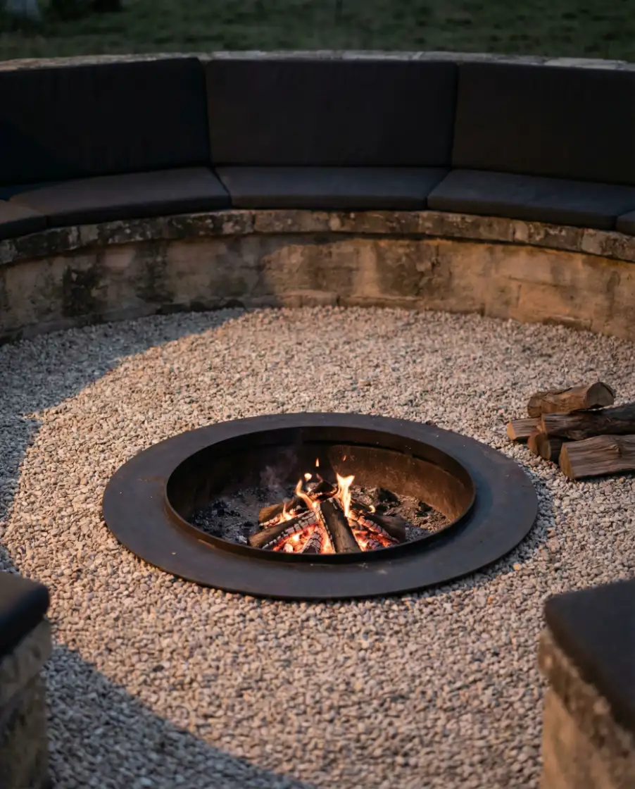 DIY Ground Fire Pit with Gravel Base 1