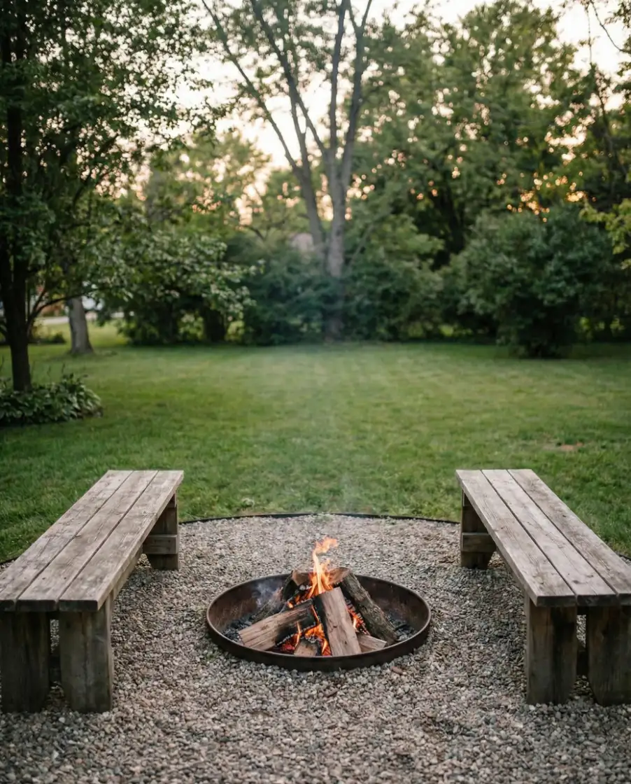 DIY Ground Fire Pit with Gravel Base 2
