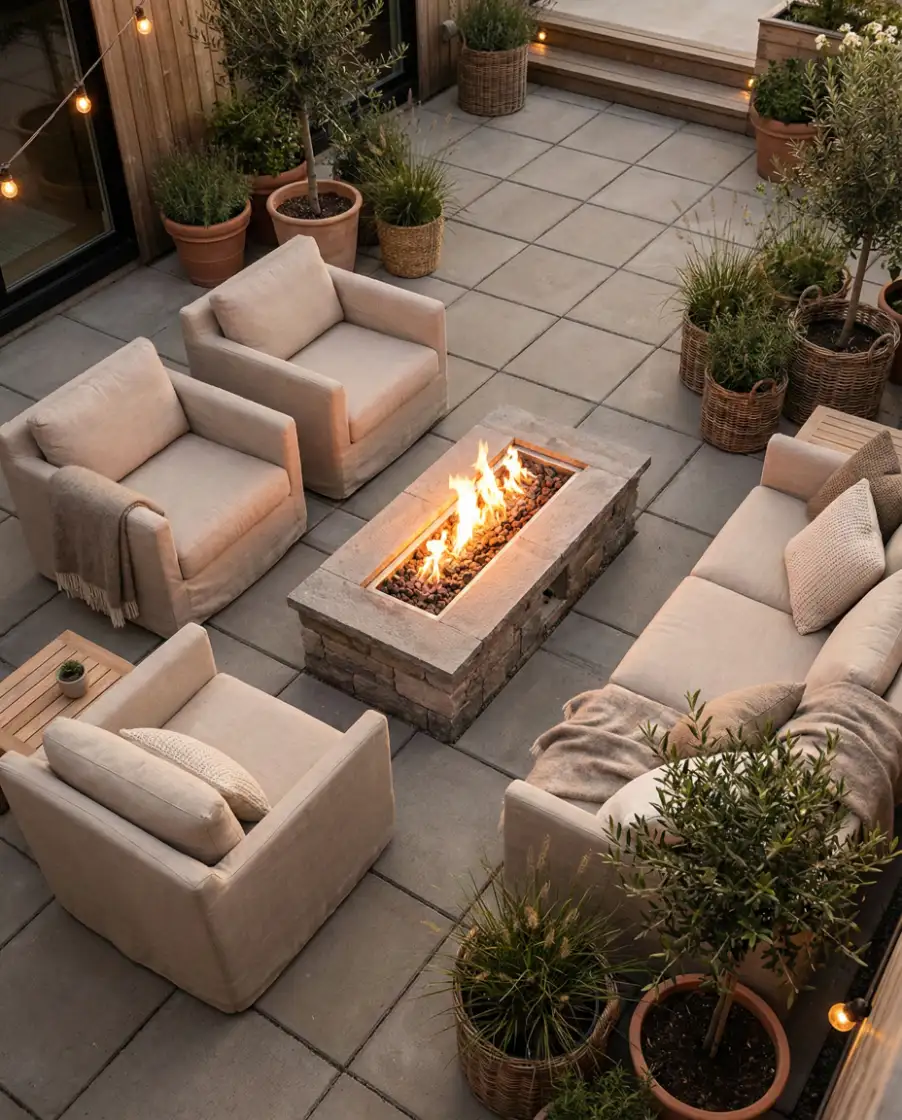 DIY Projects Fire Pit with Square Pavers 2