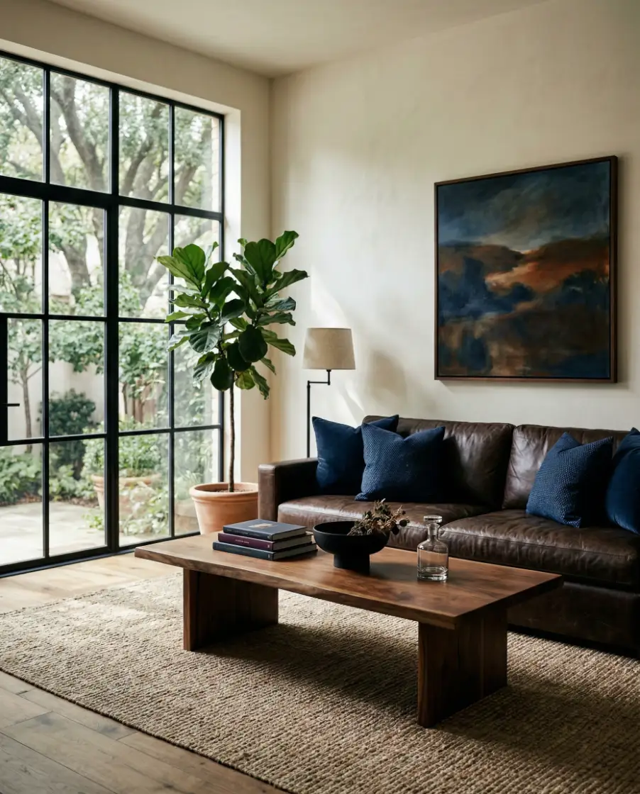 Dark Brown Drama with Blue Accents 1