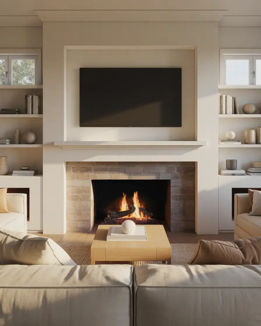 Decorating Around a TV Fireplace Wall 1