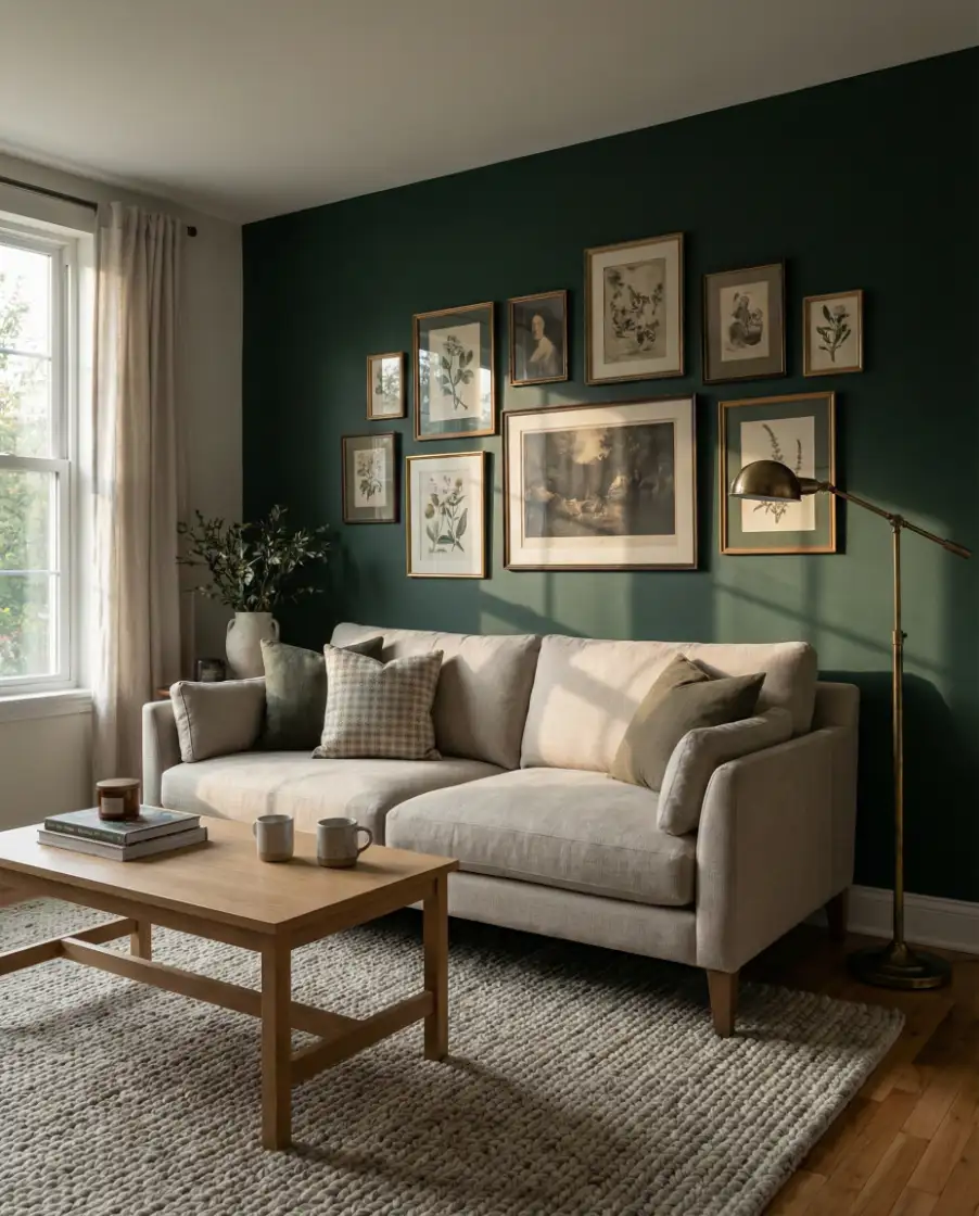 Deep Green Statement Wall 1