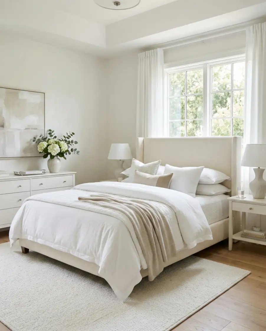 Elegant Contemporary White Bedroom 1