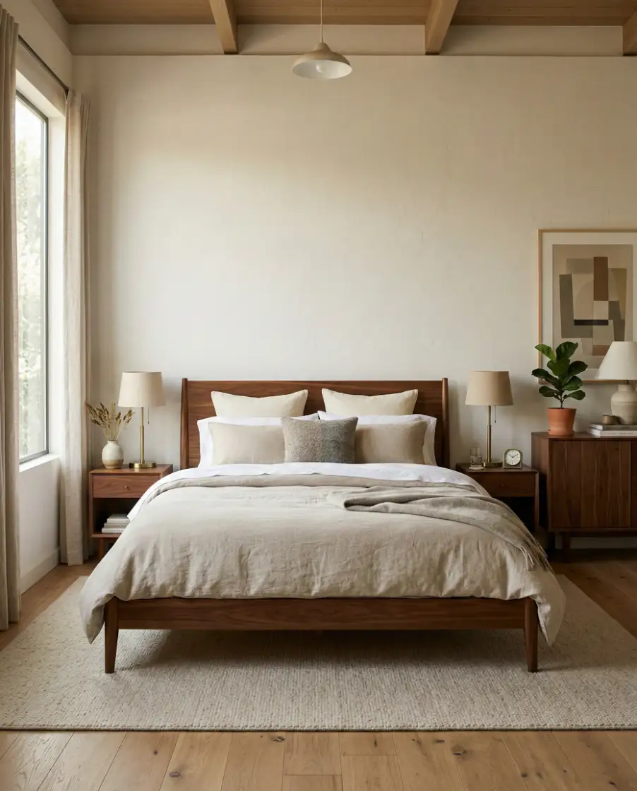 Elegant Mid-Century-Minimal Bedroom 1