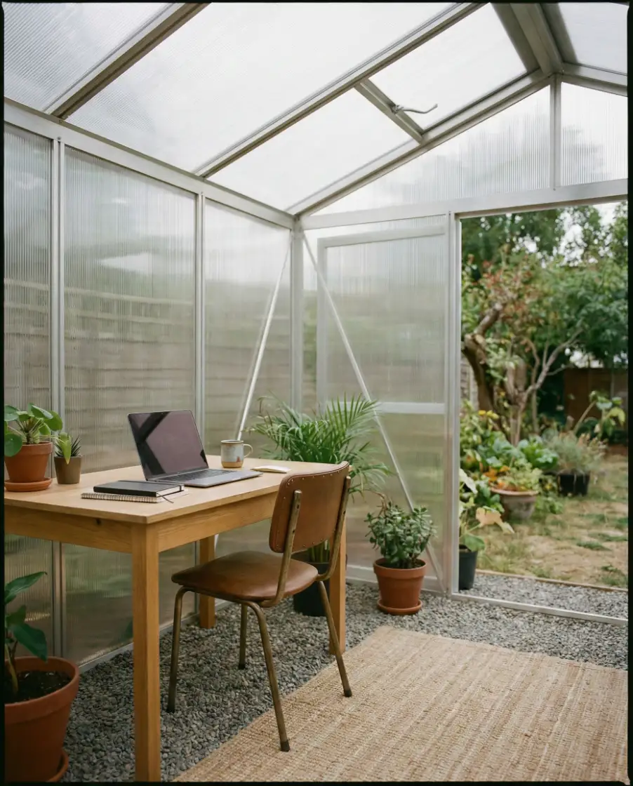 Enclosed Pergola for Quiet Outdoor Offices 1
